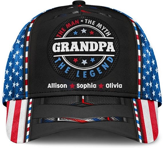 Custom Dad Hat with Kids Names, Papa Cap, New, 3D Hat, Vintage Baseball Hat, Dad Gifts, Papa Gifts