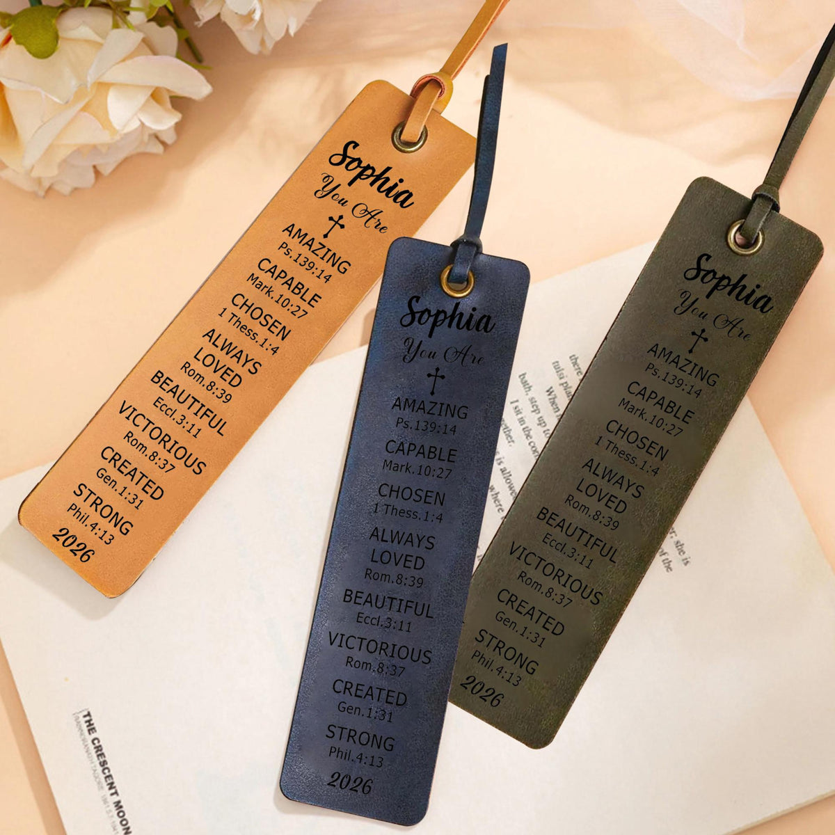 Personalized Bookmarks for Women, Christian Gifts for Women, Engraved Leather Bookmark Religious Gifts for Women, Christian Bookmarks 81208b25-10a5-49ca-9941-9ac3553ae628-11.jpg