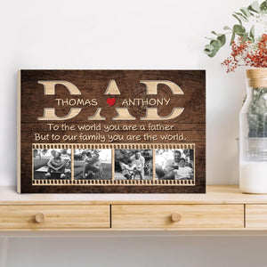 Gifts for Fathers Day Dad Birthday Gift from Daughter Custom Canvas Prints Wood Prints for Dad Husband Grandpa Best Dad Gifts Gifts for Christmas Birthday Wall Art Home Decor