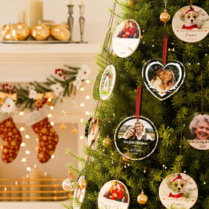 Personalized Crystal Christmas Ornaments with Photo,Custom Christmas Ornament,Personalized Christmas Ornaments ,Bridal Shower Gifts for Bride