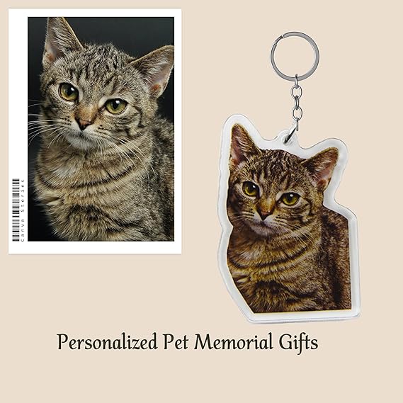 Personalized Photo Dog Cat Acrylic Keychain Custom Keyring Backpack Pendant Gift Memorial Pet Dog Cat Dog Mom Cat Mom