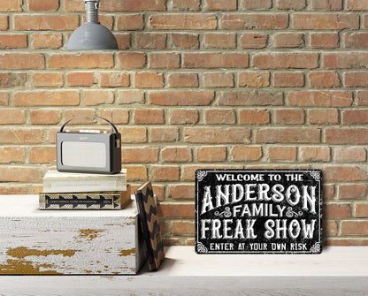 Personalized Freak Show Custom Metal Sign Halloween Decoration Custom Halloween Sign Decor Halloween Gift