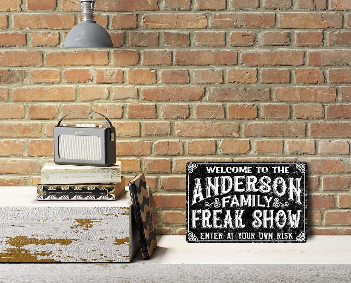 Personalized Freak Show Custom Metal Sign Halloween Decoration Custom Halloween Sign Decor Halloween Gift