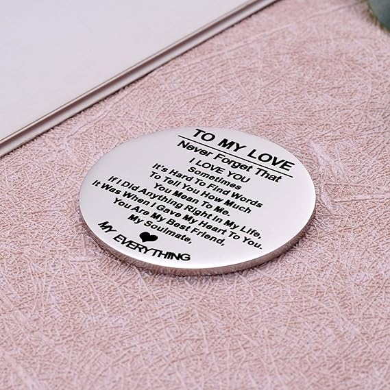 My Soulmate My Everything Pocket Hug Token Inspirational Reminder Gifts Mental Health Thinking of You Gift Self Love with PU Leather Keychain