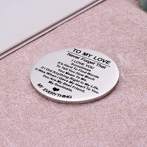 My Soulmate My Everything Pocket Hug Token Inspirational Reminder Gifts Mental Health Thinking of You Gift Self Love with PU Leather Keychain