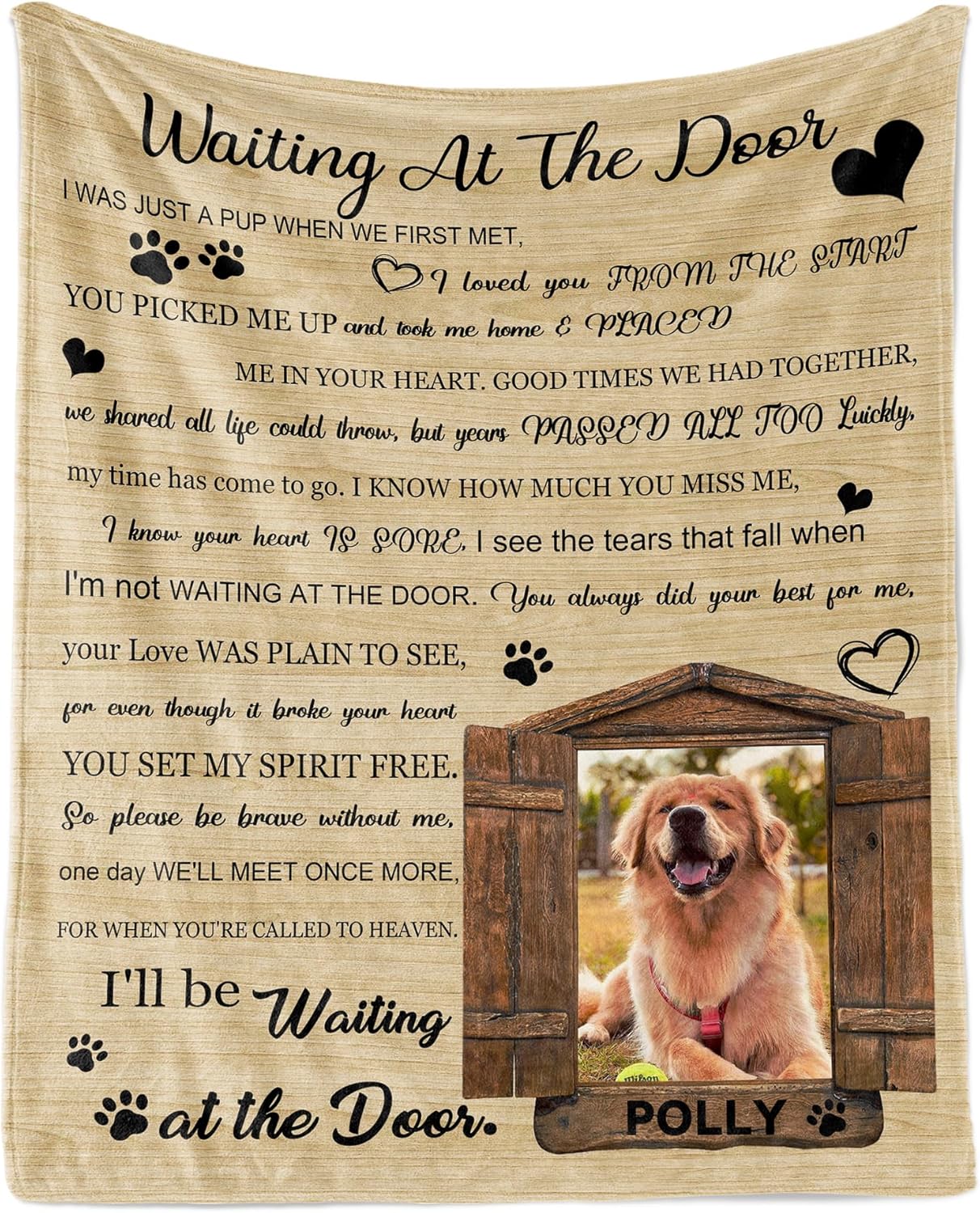 Customized Pet Memorial Gifts, Custom Dog Blanket with Picture Name, Personalized Pet Memorial Photo Blanket, Loss of Pet Sympathy Gift, Dog Passing Away Bereavement Gifts