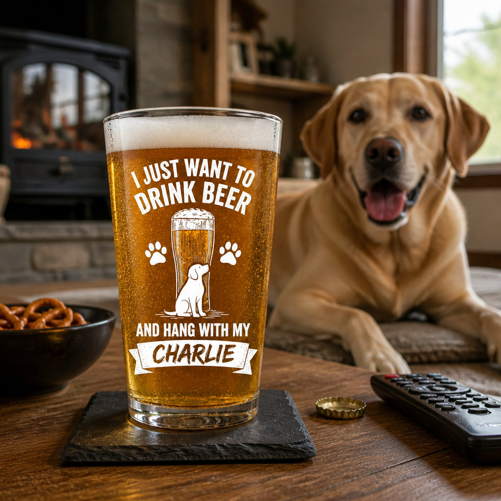 Drink Beer And Hang With My Dog - Personalized Beer Glass - Personalized Beer Glass 8130d007-db19-40de-aeec-fb9fcbd4a52f.jpg