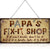 Papa Gifts Metal Hanging Vintage Sign Papa's Fix-it Shop Funny Decorative Saying Signs Garage Workshop Decor for Father's Day Birthday Christmas Thanksgiving Day Dad Grandpa