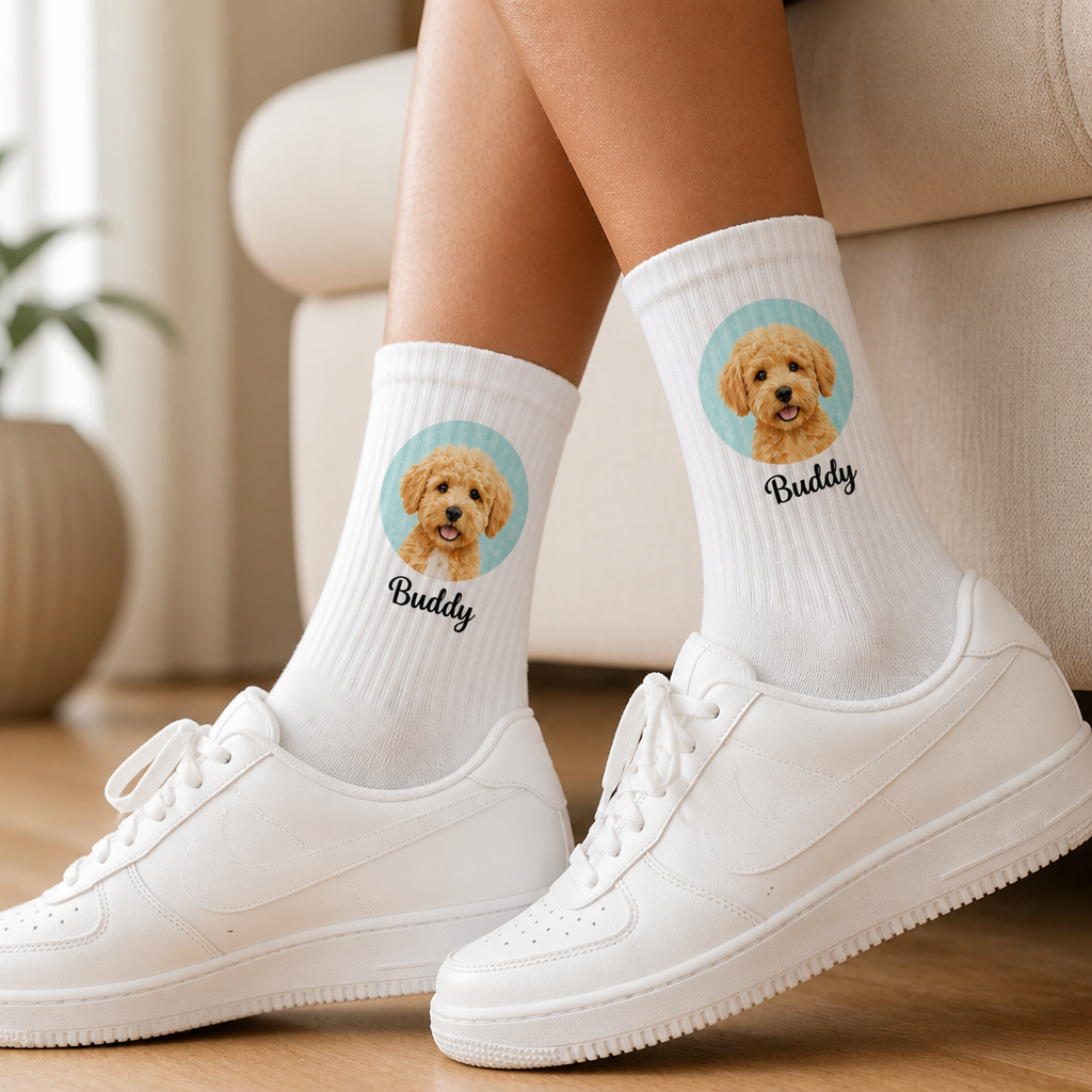 Custom Pet Portrait Name Crew Socks - Personalized Socks - All over printed 8135968e-612a-4d99-bab9-6a3f79b5b956.png