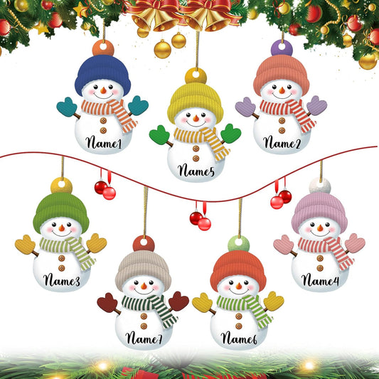Personalized Christmas Ornament 2025, Custom Snowman Family Ornament with Name Photo Acrylic for Xmas Tree Decor Customized Hanging Gifts