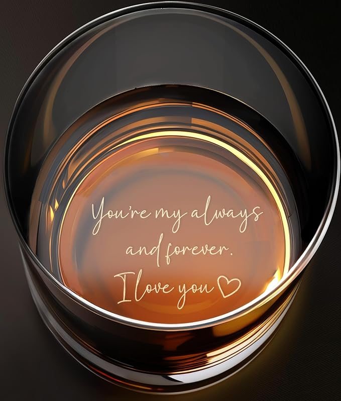 Handwriting Whiskey Glass, Personalized Anniversary Gift, Engraved whiskey glass, Birthday Gift for Dad/Boyfriend, Custom Couple Gift