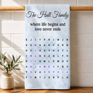 Family Where Life Begins And Love Never Ends Word Search Puzzle - Personalized Name Waffle Weave Kitchen Towel, Housewarming Gift 8142322f-6bb3-4ac1-9775-08fa42c25938-4-3-.jpg
