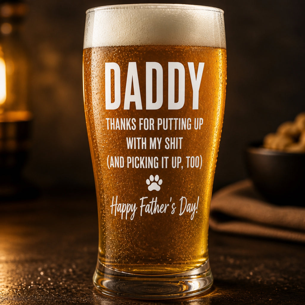 Dog Dad Beer Glass – Funny Father’s Day + Pet Portrait (Front/Back) - Personalized Beer Glass 814662b2-8833-41b0-9430-c6fae8b80284.jpg