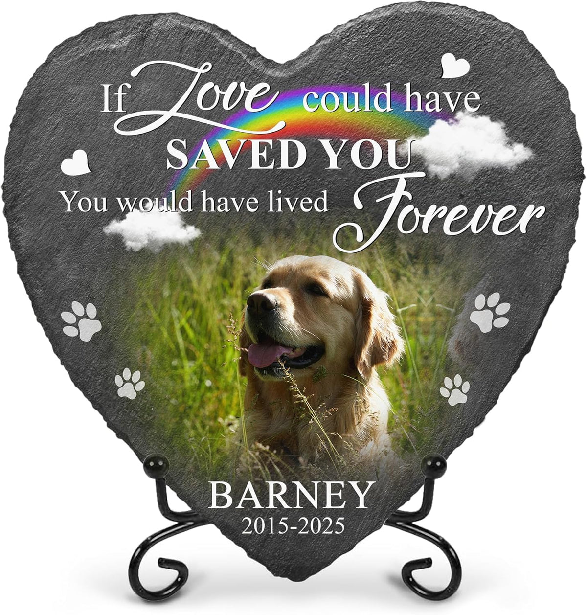 Custom Dog Memorial Stones Personalized Dog Gifts | Pet Memory Thoughtful Gifts for 4-Legged Companion Passed Away | Pet Stones Memorial Dogs with Photo | Best Remembrance Gift for Pets Loss