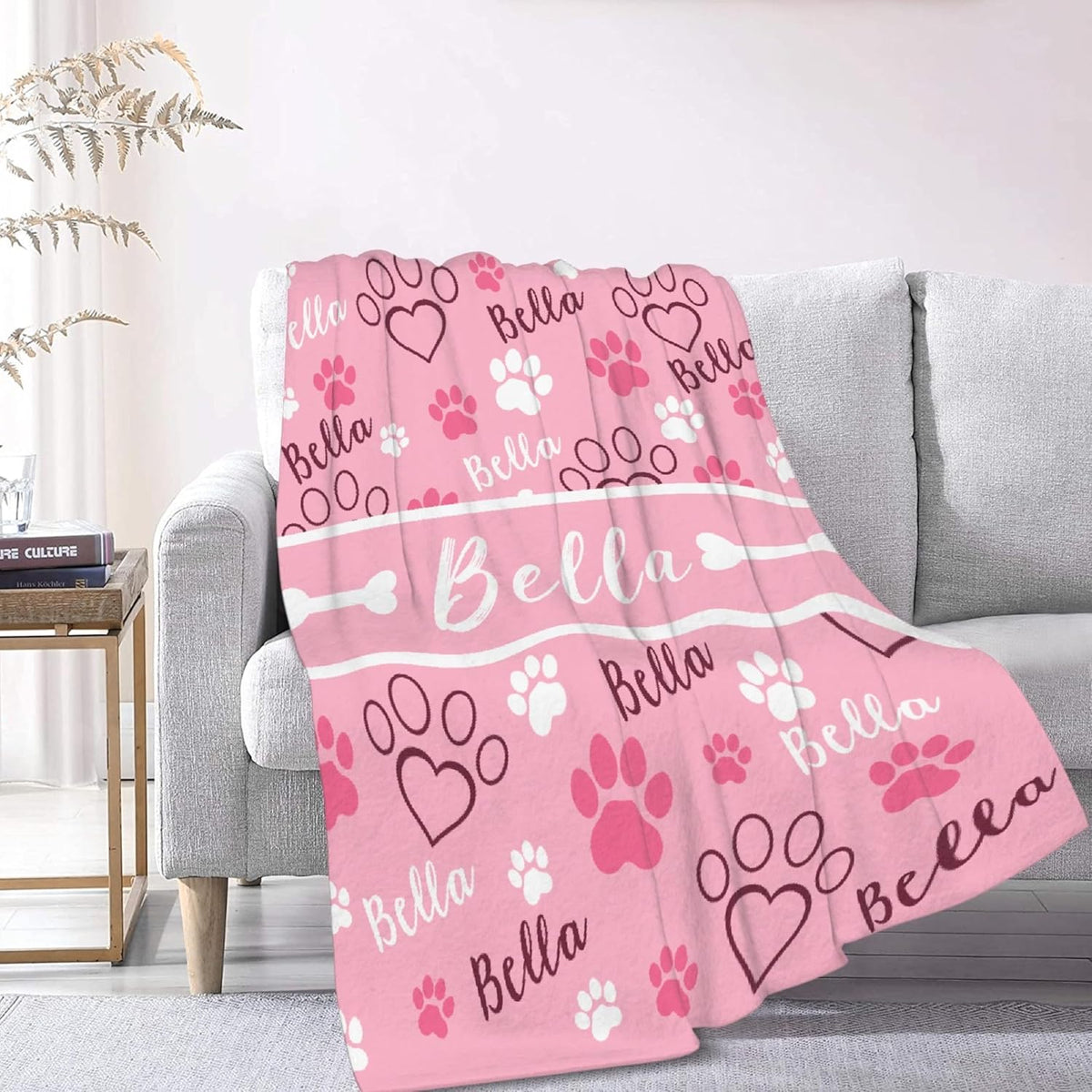 Custom Dog Blankets with Pictures, Personalized Name Blanket for Pets, Customized Pet Photo Throw,The Lightweight Blanket All-Season