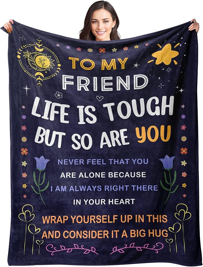 Best Friend Birthday Gifts for Women - Friendship Gift for Women - Christmas Valentines Graduation Birthday Gift Ideas for Best Friend Bestie BFF - Personalized Blanket Gift For Female Unique