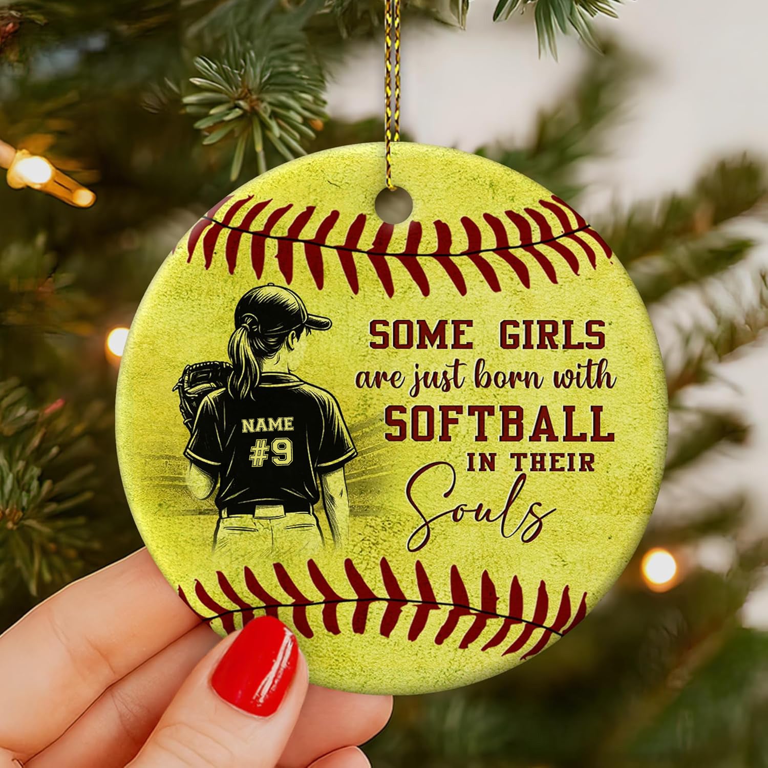 Softball Ornament 2025 Girls Softball Christmas Ornament for Tree Gifts for Softball Players, Teen Girls, Coaches Sports Xmas Decoration Keepsake