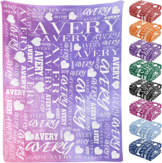 Custom Name Blankets Personalized Baby Aldults Blanket Customized Blanket with Name Text Monogrammed for Adult Kid Birthday