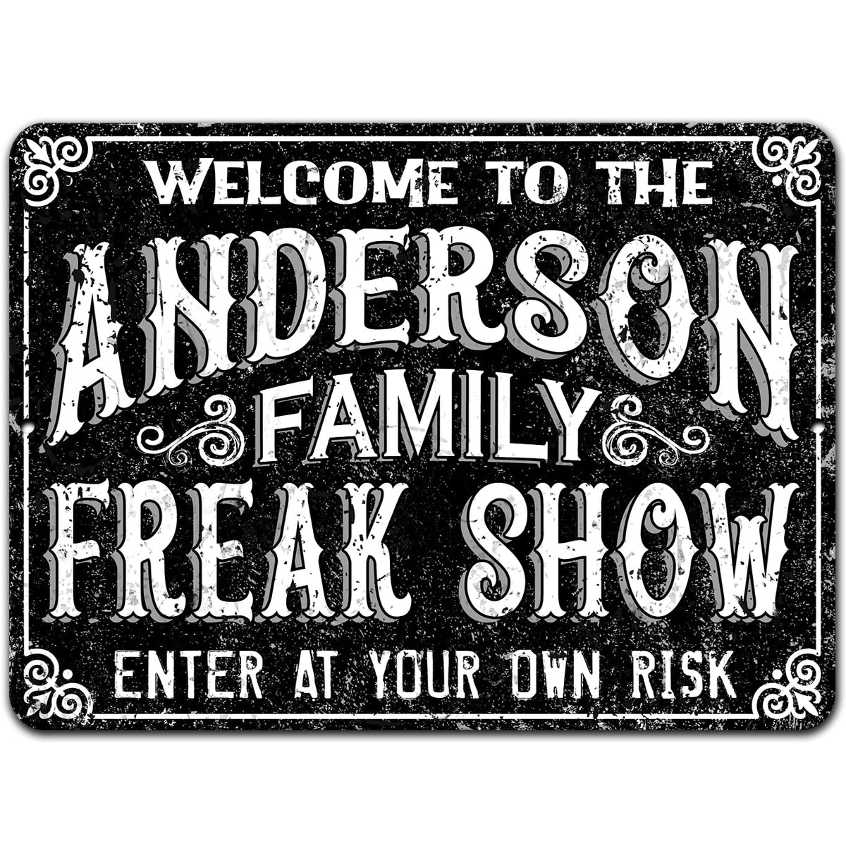 Personalized Freak Show Custom Metal Sign Halloween Decoration Custom Halloween Sign Decor Halloween Gift