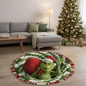 Green Trouble Maker Quilted Round Mat | Funny Grinche Rug for Playful Christmas Home Decor 8153c3c4-91d2-4f5a-a70c-c9012fa2a41f-jhjhj-5-.webp