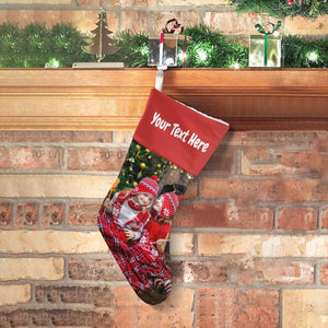 Customizable Christmas Stocking with Name Photo, Personalized Christmas Stockings Gifts & Decorations for Family Holiday Xmas Party