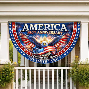 Personalized 250 Years of Freedom Flag, Custom 250 Year American Anniversary Banner with Family Name, 250th American Anniversary Decorations, Patriotic Banner Gifts for Family, Friend
