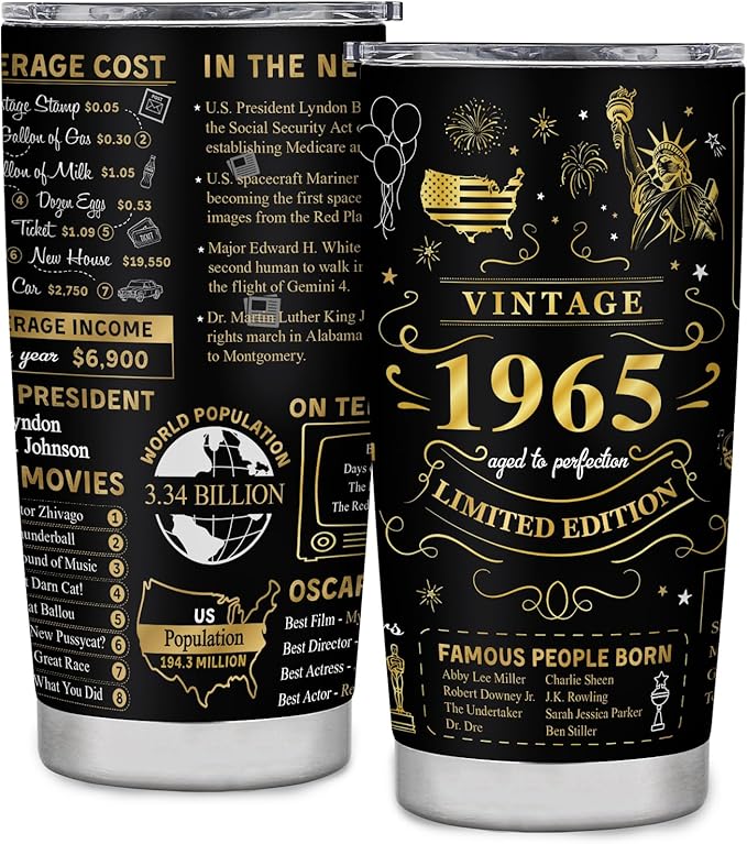 80th Birthday Gifts for Women Men, 1945 Birthday Tumbler 20oz, 80 Year Old Birthday Gifts for Women Men, Best Gifts for 80 Year Old Women Men, 1945 Birthday Stainless Steel Tumbler 20oz