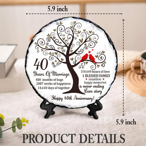 Ruby Couple Slate Plate - 40th Wedding Gifts for Parents Couple - 40th Anniversary Unique Gift Ideas - 40th Wedding Slate Plate