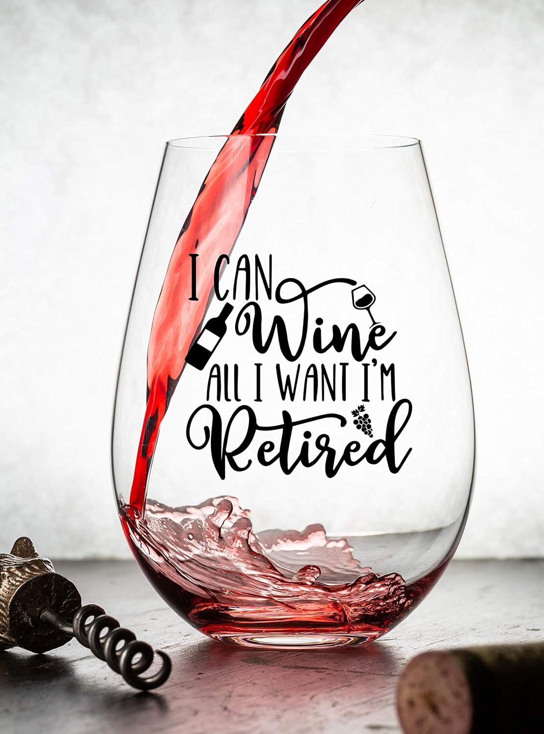 Retirement Wine Glass - 15 Oz, Scratch-Resistant Funny Wine Glass - Funny Retirement Gifts for Women - Unique Retirement Glass for Wine Lovers