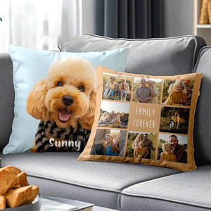 Custom Pillow- Personalized Pillows with Pictures or Text - Throw Pillow - Personalized Gift - Grandparent & Couples Gifts - Pet Pillow - Kids Pillows