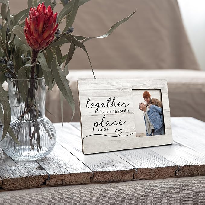 Engagement Picture Frame, Wedding Picture Frame, Engagement Gifts for Couple, Engagement Gifts for Newly, Wedding Gifts for Him Her, Black Together is My Favorite Place Photo Frame