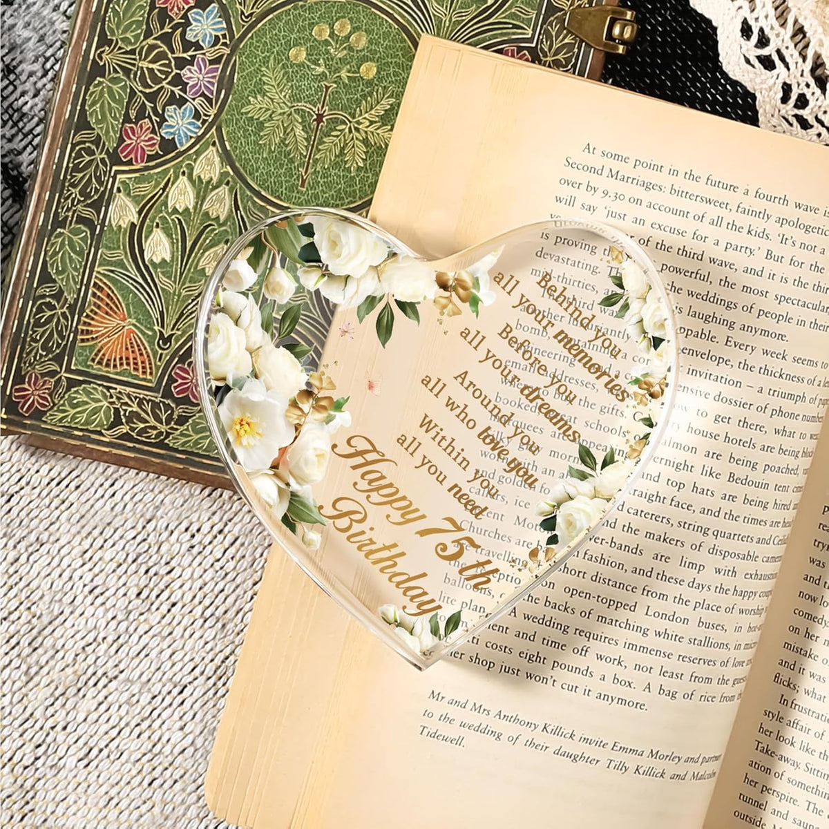 80th Birthday Gifts and Decorations for Women - Custom Birth yearAcrylic Paperweight - Happy Birthday Decor Party Favors