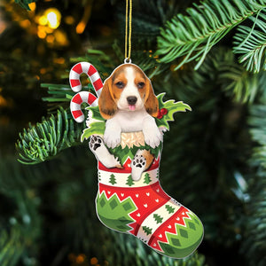 Dog Christmas Tree Ornament - Dog Lovers Gift Idea Xmas Decor - Cute Dog Christmas Tree Sock