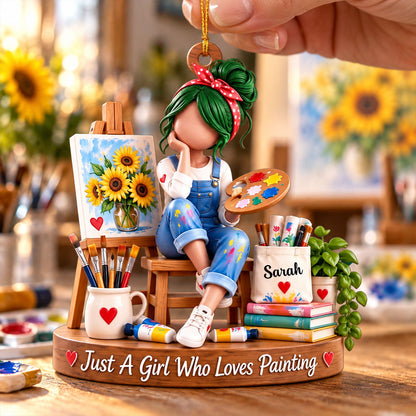 Personalized Painting Girl Ornament, Custom Artist Gift for Daughter, Painter Christmas Gift 8179059f-153e-4ca2-a569-8a38eab656ba-3.jpg