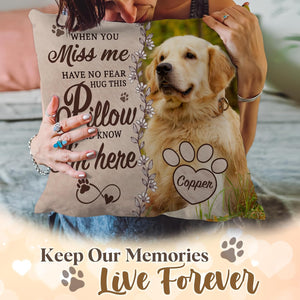 Personalized Pet Memorial Pillow with Photo, Dog Memorial Gifts for Loss of Dogs Cats, Pet Photo Gifts for Dog Lovers, in Memory of Pet, Loss of Dog Sympathy Gift, Dog Bereavement Gift