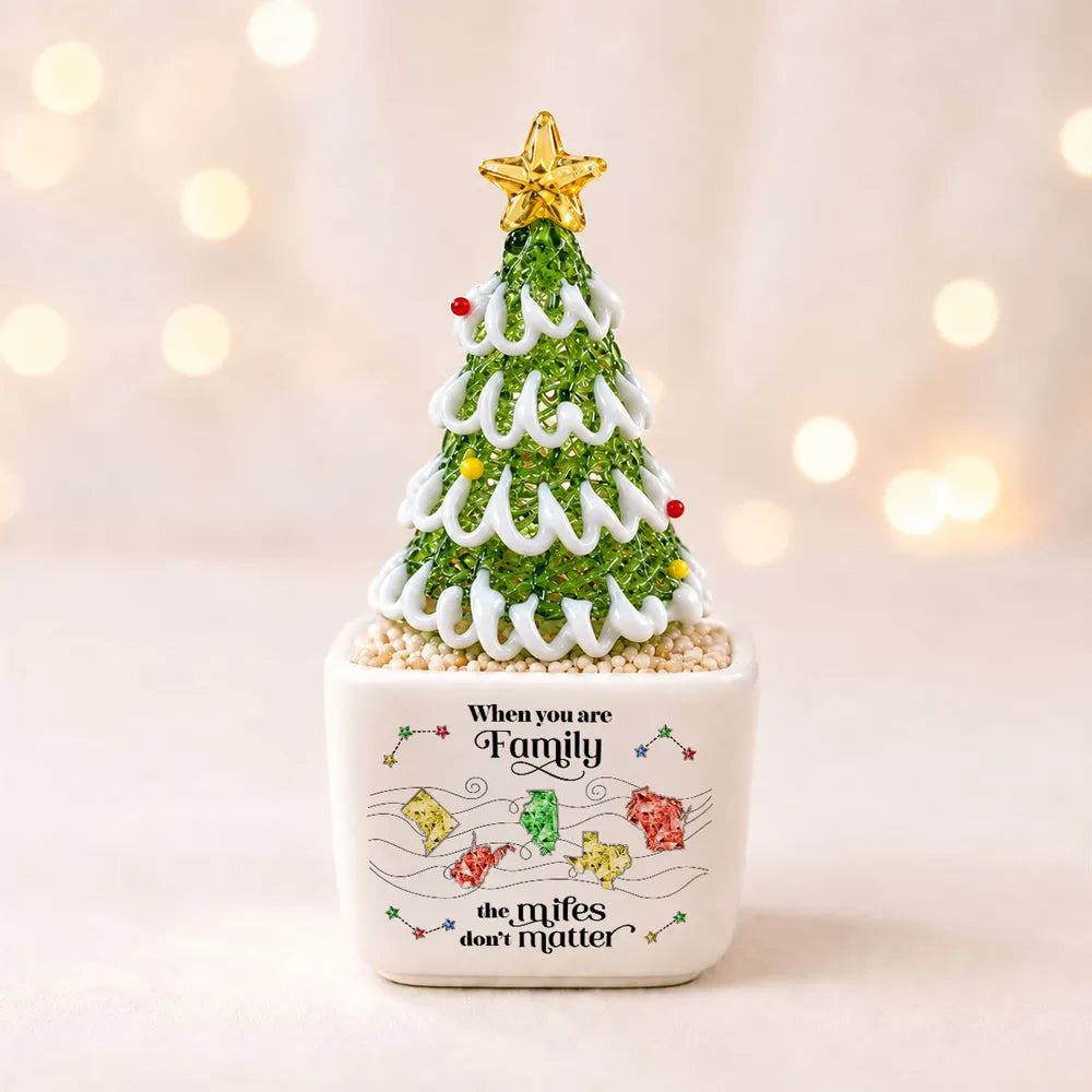Miles Don't Matter When You Are Family - Personalized Potted Christmas Tree - Long Distance Gift, Christmas Gift For Family 817e3f39-272d-4e83-bb54-ce21373e142d-4.webp