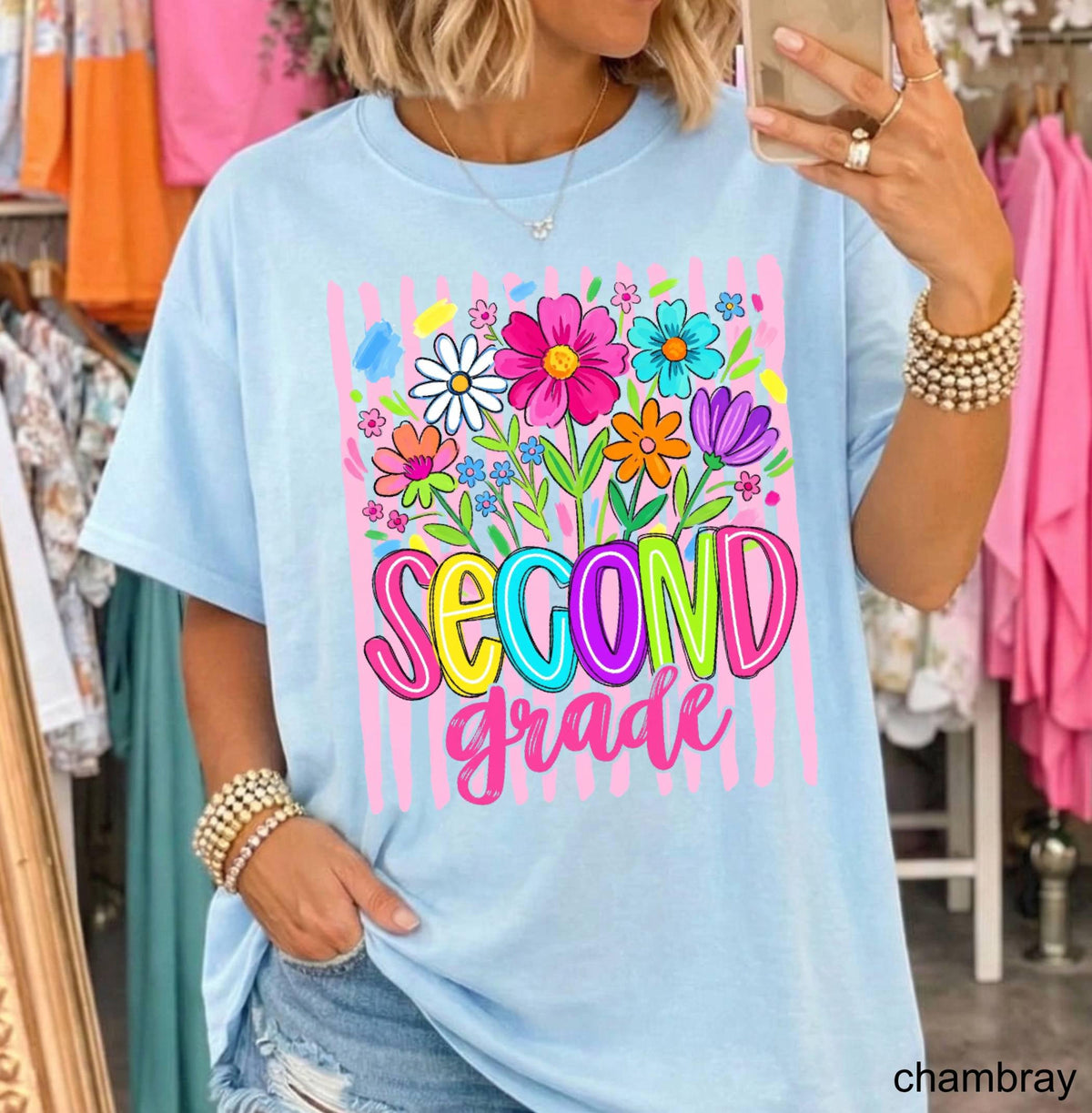 Comfort Colors Teacher Team Striped Back To School Shirts, Wildflower Level Grade T-shirt, Teacher Gift, Pre-K First Grade Kindergarten Tee 817ea06a-7623-40f6-a992-22bad8c693cf-10.jpg