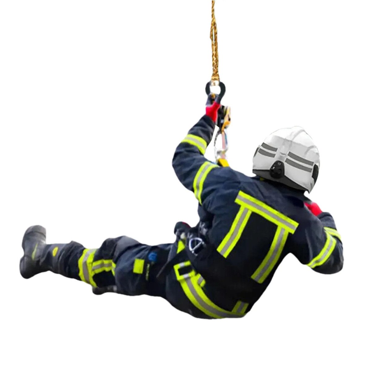 Christmas Fireman Ornaments Christmas Tree Firefighter 2d Acrylic Hanging Ornaments Fireman Figurines Party Favors Decorations