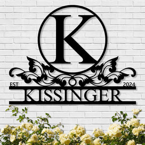 Personalized Metal Signs | Metal Name Sign | Split Letter Monogram | Home Decor Sign | Metal Wall Art | Last Name Sign | Outdoor Decor Sign | Personalized Wedding Gift | Housewarming Gift