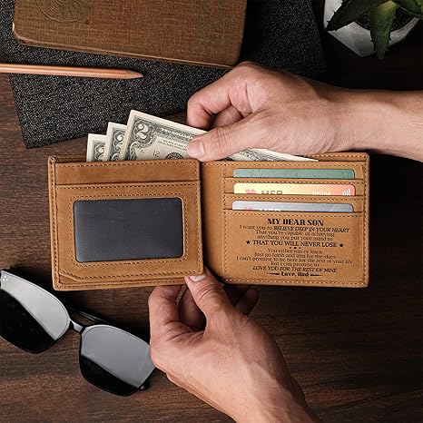 Wallet for Men - Unique Father & Son Gifts for Christmas, Birthdays, Anniversaries & Graduations