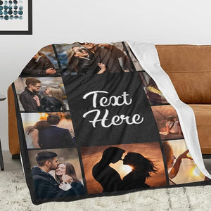 Custom Blanket with Photos Text Personalized Blanket Thows with Picture Customizable Blanket Photo Blankets Customize for Couple Girlfriend Boyfriend Wife Husband