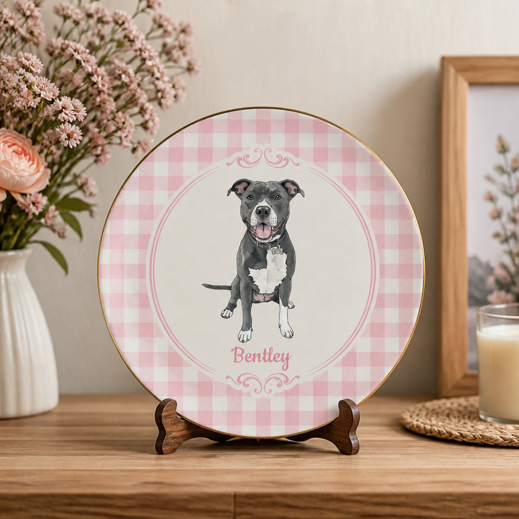 Custom Pet Portrait Ceramic Plate with Name – Botanical Wreath - Personalized Personalized Ceramic Plate 8181f8d3-a7f6-4253-82a2-a0d81b19d82d.jpg