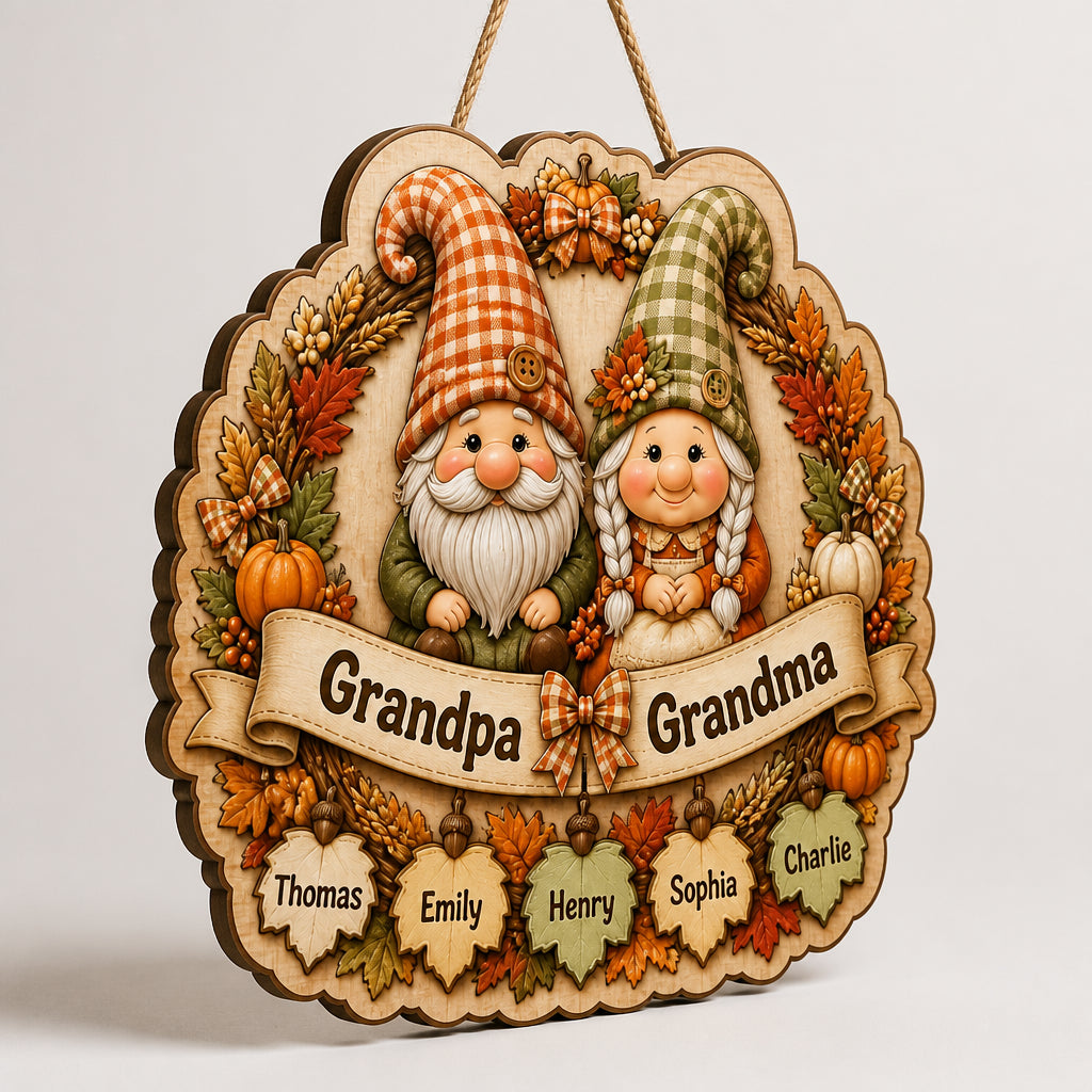 Autumn Gnome Grandparents Wood Sign – Personalized Grandkids Names - Personalized Wood Sign 818618f3-2498-46da-bc12-df3e19a57f59.jpg