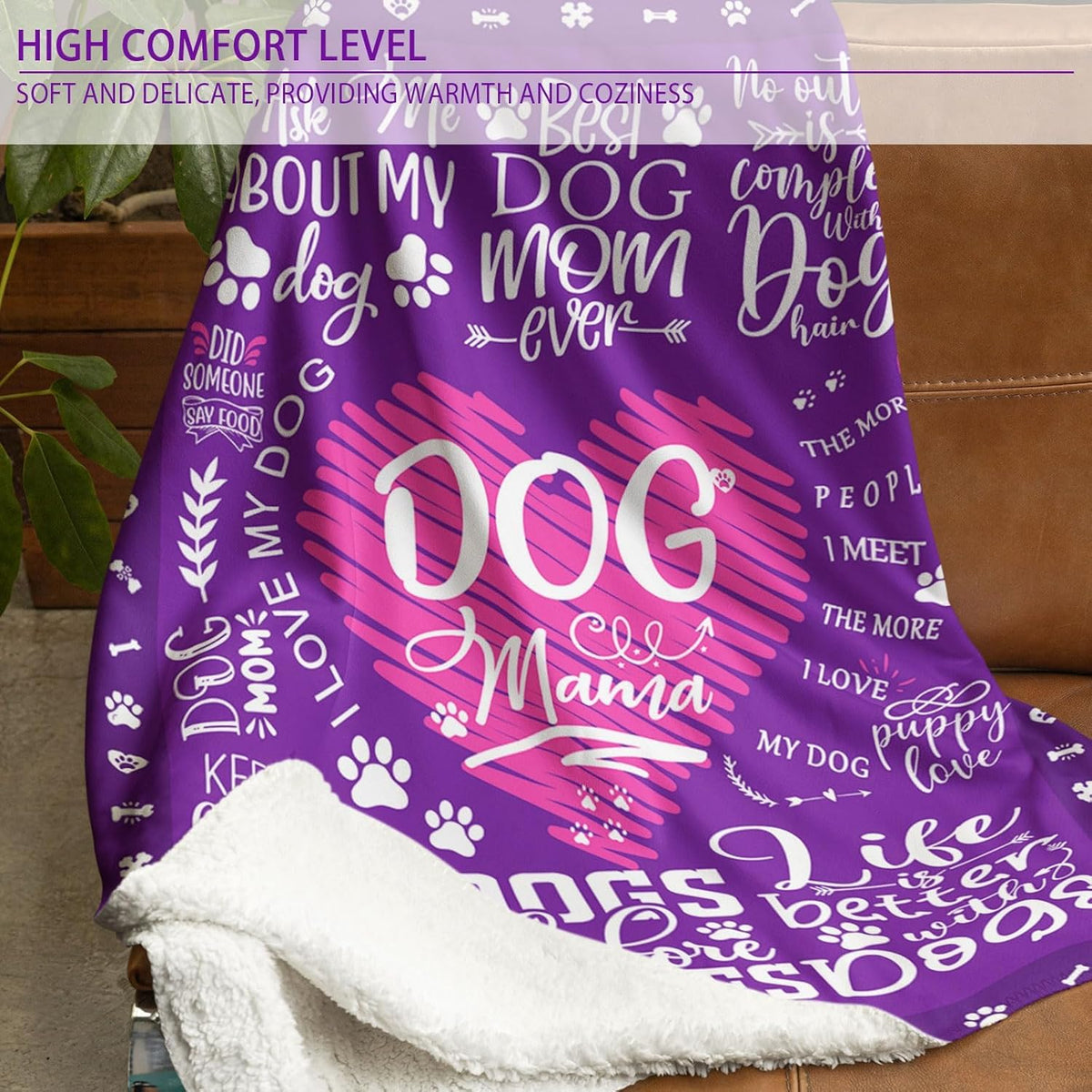 Dog Mom Blankets, Dog Mom Gifts for Women, Dog Mom Gift, Birthday Gifts for Dog Moms, Dog Lover Gifts for Women, Christmas Mothers Gifts Ideas for Dog Lovers