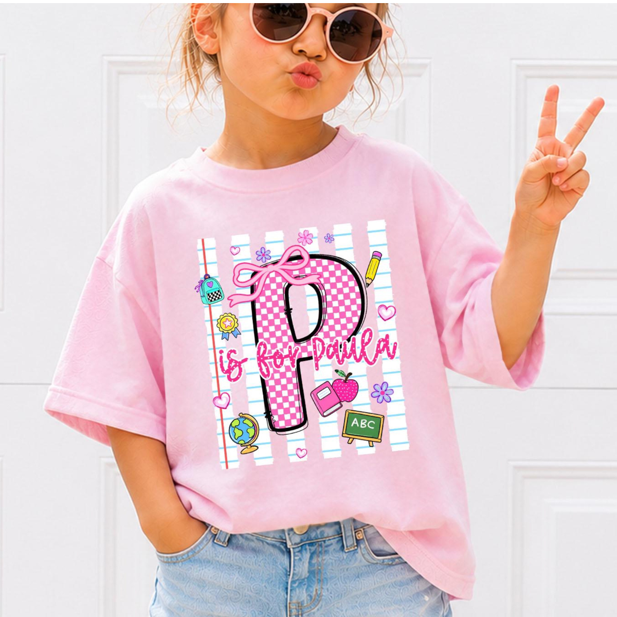 Custom Alphabet Name Letter Shirt, Coquette Bow Shirt, First Day of School Gift, Preschool Kindergarten T-Shirt, Back To School Toddler Tee 818a458b-dc88-4663-a38d-77708e23ba57-5.png