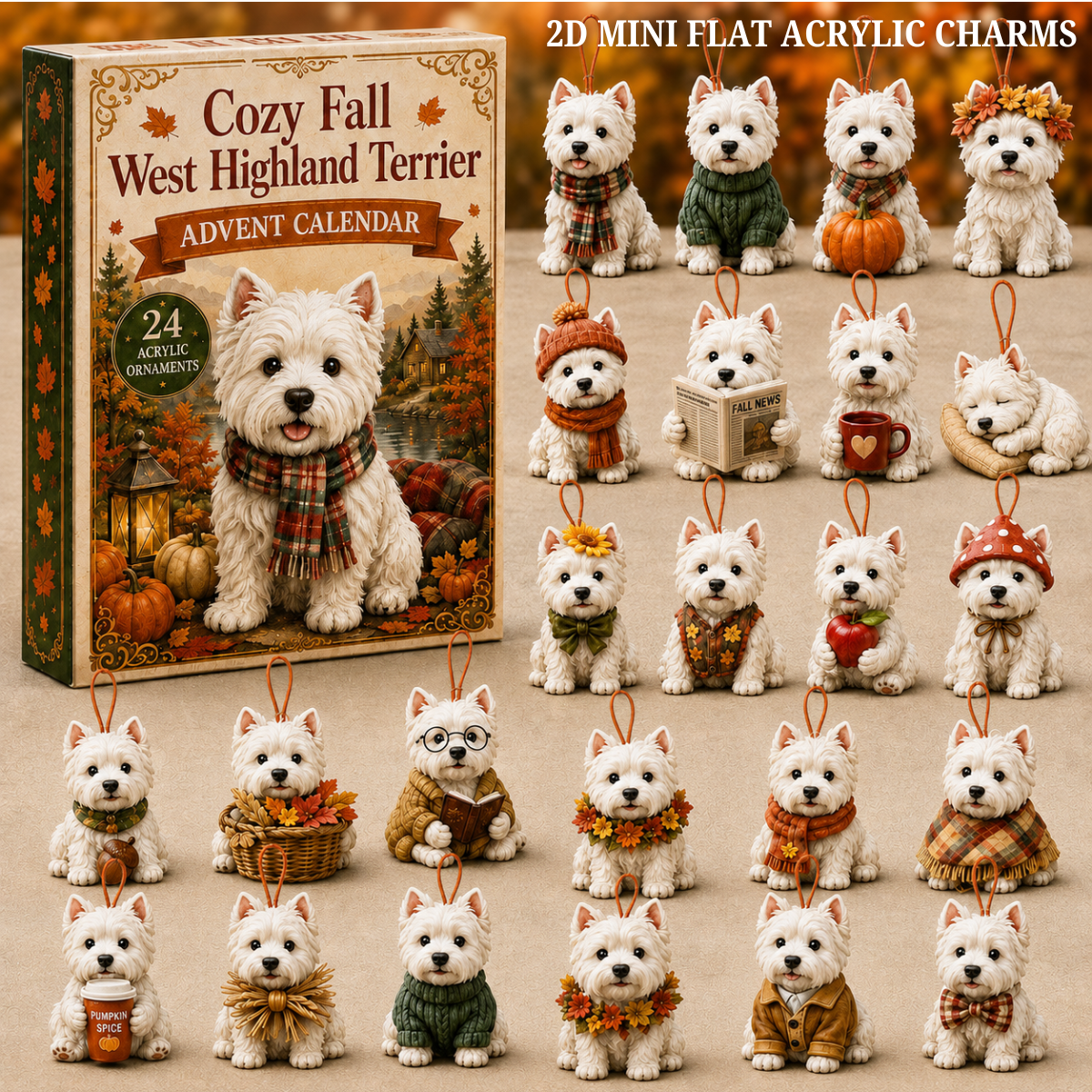 Cozy Fall West Highland Terrier Advent Calendar 2026 - 24-Day Festive Countdown, Acrylic Charms Blind Box - Gift For West Highland Terrier Lovers 818d55be-b406-4f37-805c-31e3a1cf7dfc-west-highalnd-terrier-text.png