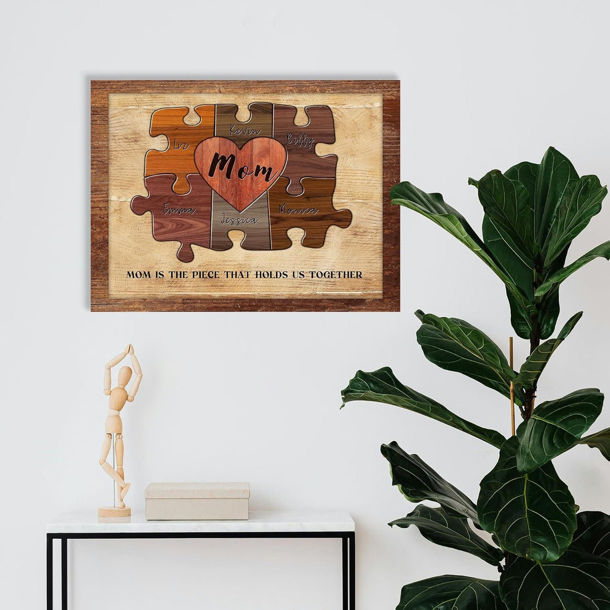 Personalized Mother's Day Gifts for Mom from Son Daughter Husband Customized Puzzle Piece Canvas Prints Unique Birthday Presents for Mom Wall Art Home Decor for Mother Wife Best Mother-in-law