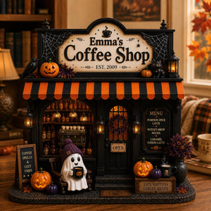 Personalized Ghost Coffee Shop Wood Sign, Spooky Cafe Bar Halloween Shelf Display, Miniature Coffee Decor, Halloween Gift For Coffee Lover 81914682-9e50-4b38-937a-0c588293bb59-4.jpg