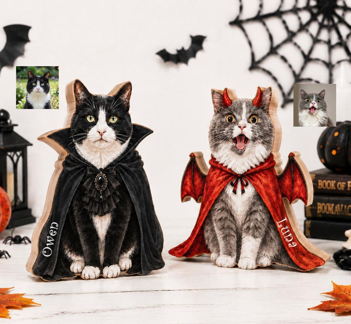 Custom Halloween Cat Portrait Wooden Block, Cat Lover Gift, Spooky Cat Decor, Halloween Cat Sign, Gothic Home Decor, Cat Mom Gift 8192b1d1-b01c-42c2-bb3c-2a8ed03603d3-1.jpg