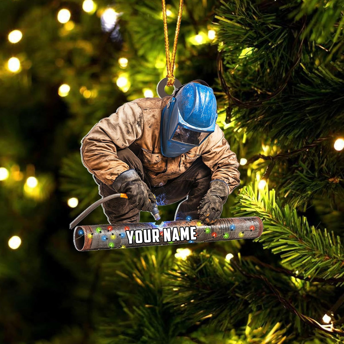 Personalized Welder Ornament, Custom Welder Ornaments Welding Ornaments Flat Two Sided Hanging Plastic Ornaments Welder Gift Christmas Ornament Hanging Decorations Ornament